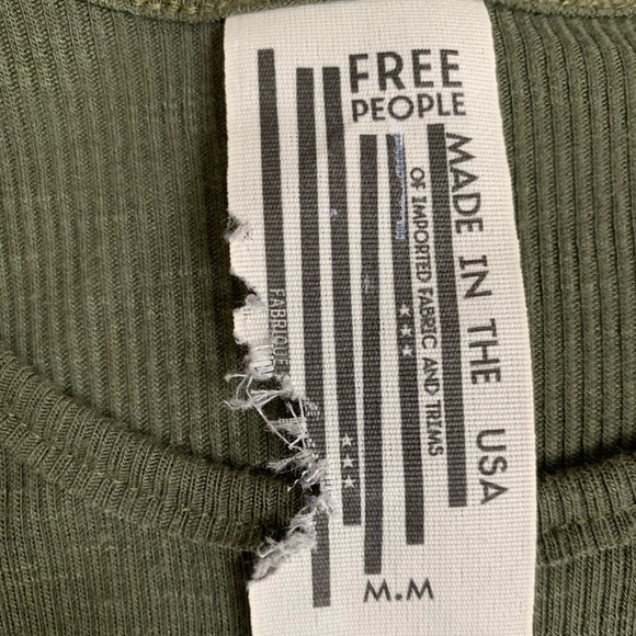 Free People Army Green Tank | Size Medium - Picture 3 of 3
